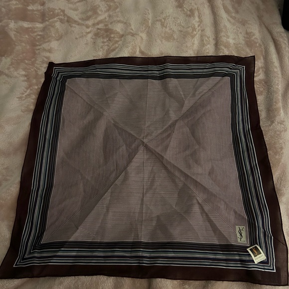 NWOT YVES Saint Laurent Multicolor Cotton Scarf - Picture 3 of 8
